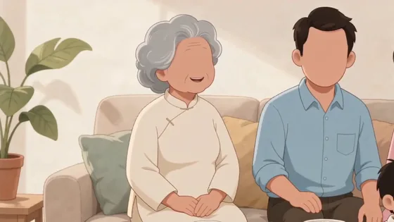 A family singing together after a meal