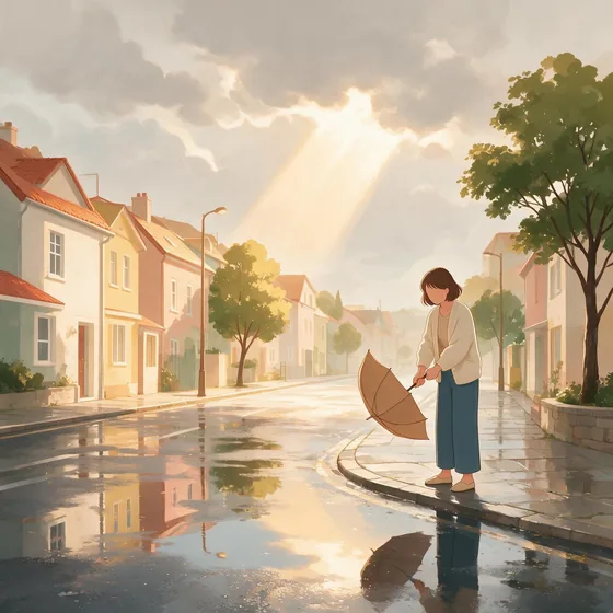 A street just after rain stops